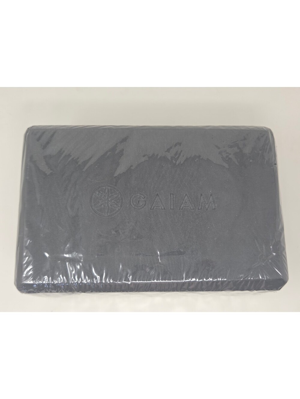 Gaiam Yoga Block Black Foam Embossed Logo Sealed New Exercise Fitness Prop
